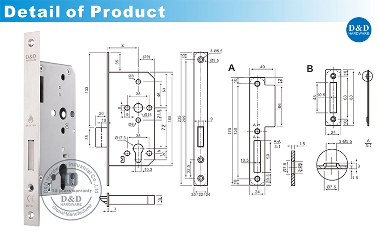 Grade 304 CE Certificate Door Accessory Deadbolt Door Lock