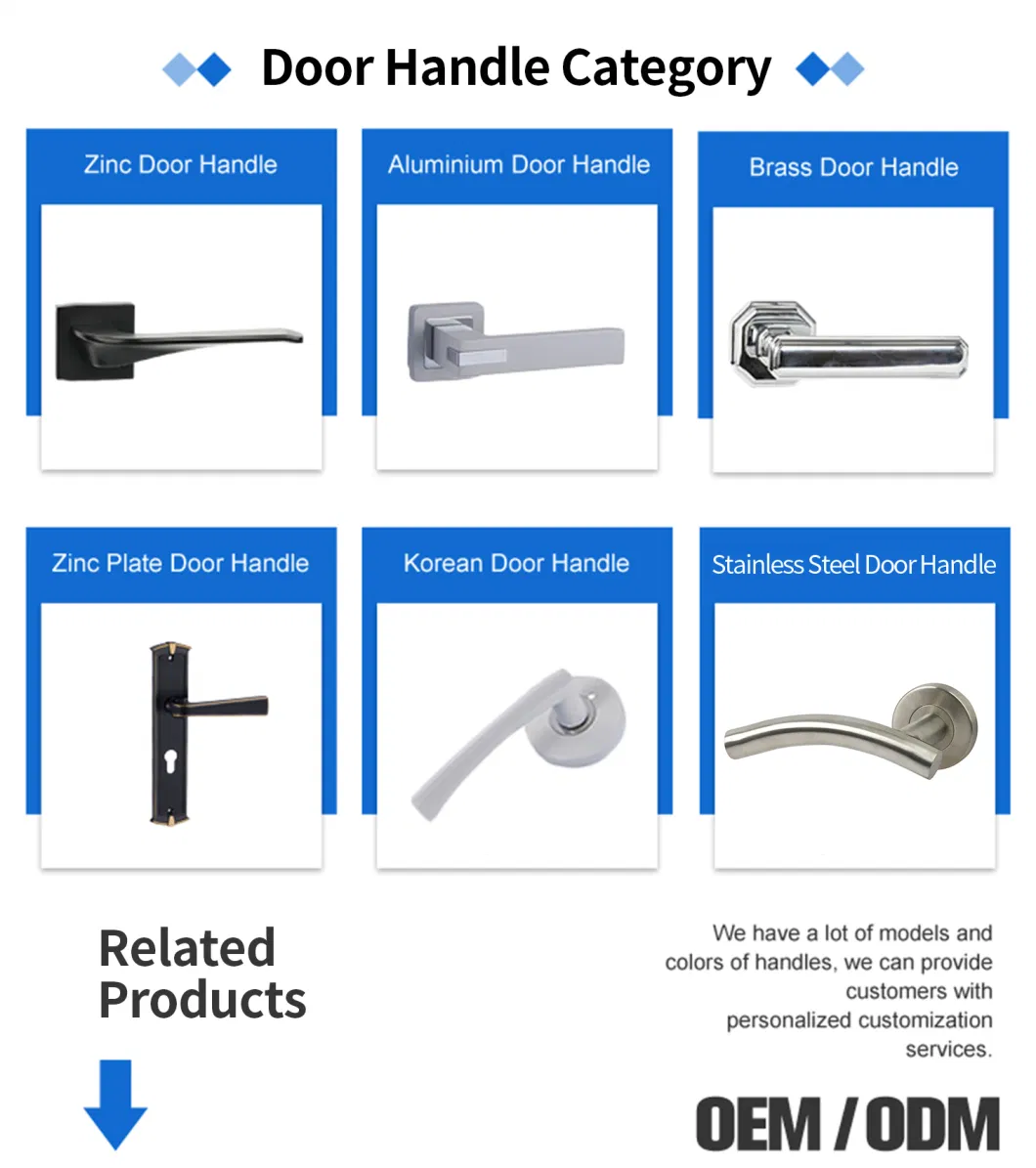 Safe Zinc European Door Lever on Round Rose Without Lock